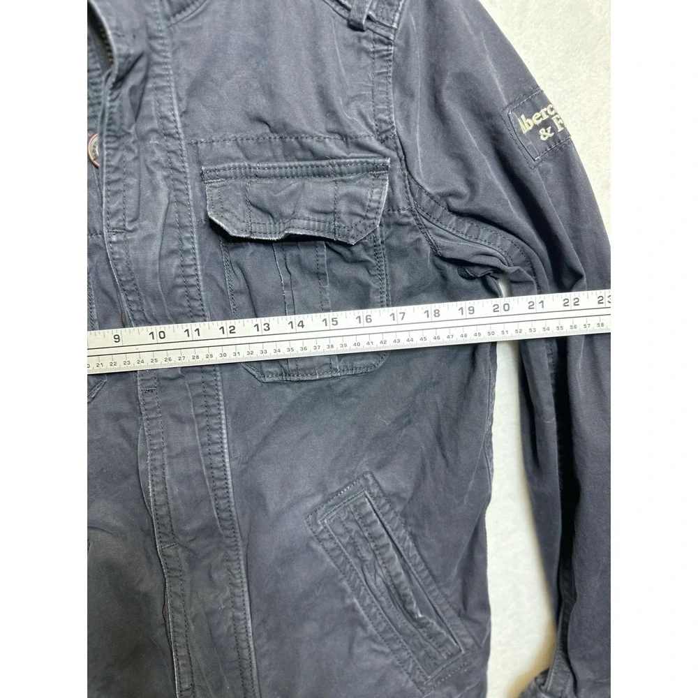 Abercrombie & Fitch Y2K Sentinel Jacket M Navy Blue Military Field Utility - Picture 7 of 14